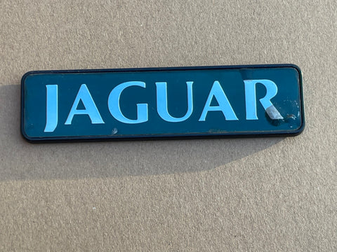 Jaguar X300 boot badge Green back with silver lettering