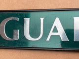 Jaguar X300 boot badge Green back with silver lettering