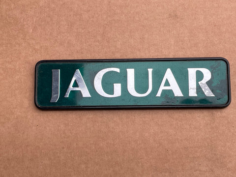 Jaguar X300 boot badge Green back with silver lettering