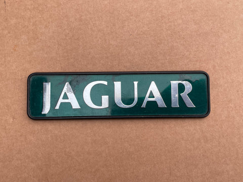 Jaguar X300 boot badge Green back with silver lettering