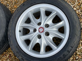 JAGUAR 17" X300 X308 XJ40 XJS XK8 Celtic Alloy wheels x4 17x8J 5x120.65 PCD MNC6116BA. Previously been refurbished, with Good Tyres.