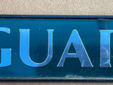 Jaguar X300 boot badge Green back with silver lettering
