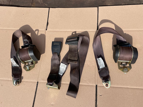 Jaguar X300 rear seat belt set of 3. Warm Charcoal/ Black LEG trim code