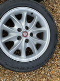 JAGUAR 17" X300 X308 XJ40 XJS XK8 Celtic Alloy wheels x4 17x8J 5x120.65 PCD MNC6116BA. Previously been refurbished, with Good Tyres.