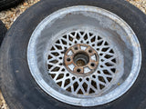 Daimler JAGUAR series 1,2,3 XJS XJ40 15” Lattice Cross Spoke alloy wheels Rims x4 15x6.5J 5x120.65 pcd CBC2469