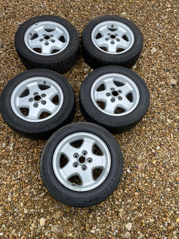 Jaguar XJS X300 X308 XJ40 16” 5 Spoke Alloy wheels x5 with tyres 7Jx16 CCC4943