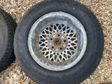 Daimler JAGUAR series 1,2,3 XJS XJ40 15” Lattice Cross Spoke alloy wheels Rims x4 15x6.5J 5x120.65 pcd CBC2469