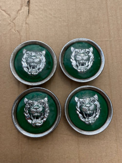 Jaguar X300 X308 XK8 XJ40 GREEN Growler wheel caps badge set x4