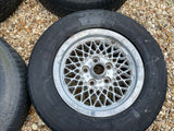 Daimler JAGUAR series 1,2,3 XJS XJ40 15” Lattice Cross Spoke alloy wheels Rims x4 15x6.5J 5x120.65 pcd CBC2469