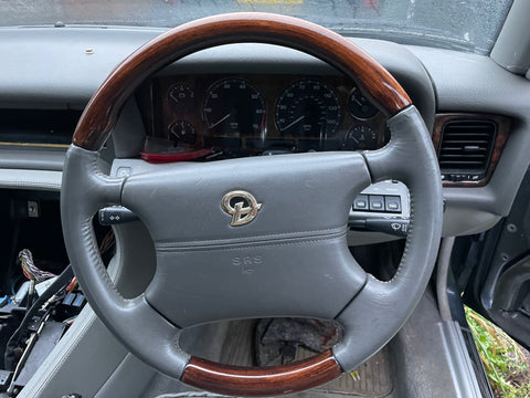 Daimler Jaguar X300 V12 6.0 Double Six 94-97 LFJ Nimbus Grey Half Wood And Leather Steering Wheel