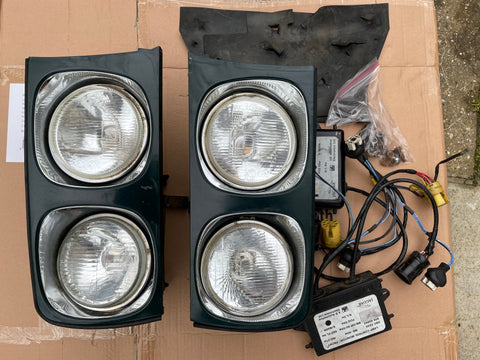 Jaguar XJ40 Quad Lamps set BRG HFB British Racing Green surrounds & BFM lamp Modules