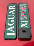 Jaguar X300 XJ6 XJ SPORT boot badges Green back with silver lettering VGC