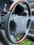 Daimler Jaguar X300 V12 6.0 Double Six 94-97 LFJ Nimbus Grey Half Wood And Leather Steering Wheel