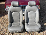 Daimler JAGUAR X300 X305 LFJ Nimbus Grey Heated electric Leather Front Seats with Walnut Picnic Tables left & right