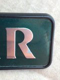 Jaguar X300 boot badge Green back with silver lettering
