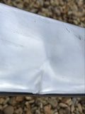 Daimler Jaguar X300 rear bumper Centre chrome stainless trim piece. Minor damage present, as photographed.