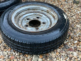 Brian James 12” Steel Trailer wheels & tyres x4 155/70 R12 5 STUD 140MM PCD, NO OFFSET spares or repairs