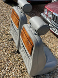 Daimler JAGUAR X300 X305 LFJ Nimbus Grey Heated electric Leather Front Seats with Walnut Picnic Tables left & right