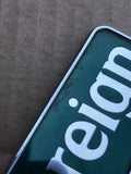 Jaguar X300 Sovereign boot badge Green back with silver lettering
