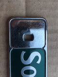 Jaguar X300 Sovereign boot badge Green back with silver lettering