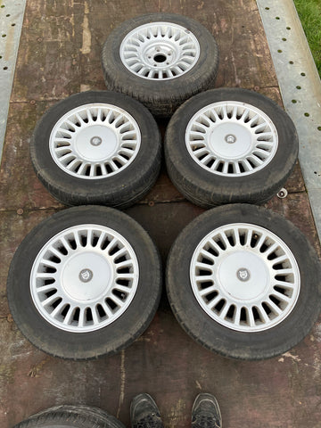 Jaguar Daimler XJ40 X300 X308 20 Spoke 16” Alloy wheels x5 & tyres