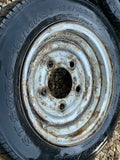 Brian James 12” Steel Trailer wheels & tyres x4 155/70 R12 5 STUD 140MM PCD, NO OFFSET spares or repairs