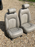 Daimler JAGUAR X300 X305  AGD OATMEAL Heated electric Leather Front Seats with Walnut Picnic Tables left & right