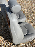Daimler JAGUAR X300 X305 LFJ Nimbus Grey Heated electric Leather Front Seats with Walnut Picnic Tables left & right