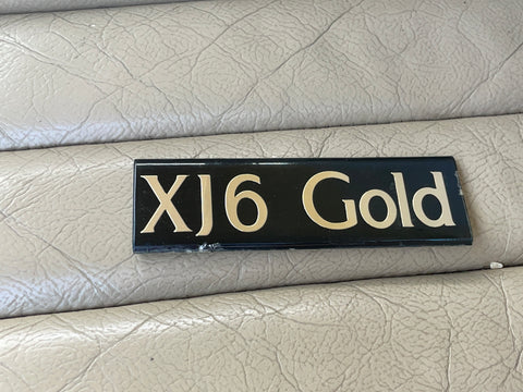 Jaguar XJ40 XJ6 Gold Boot Lid Badge- cut down/ damaged