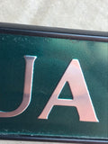Jaguar X300 boot badge Green back with silver lettering