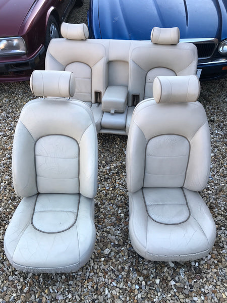 Daimler JAGUAR X300 NDR Cream Leather Front & Rear Seats Walnut Picnic Tables