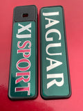 Jaguar X300 XJ6 XJ SPORT boot badges Green back with silver lettering VGC