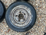Brian James 12” Steel Trailer wheels & tyres x4 155/70 R12 5 STUD 140MM PCD, NO OFFSET spares or repairs
