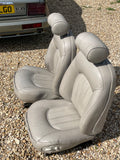 Daimler JAGUAR X300 X305  AGD OATMEAL Heated electric Leather Front Seats with Walnut Picnic Tables left & right