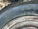 Brian James 12” Steel Trailer wheels & tyres x4 155/70 R12 5 STUD 140MM PCD, NO OFFSET spares or repairs