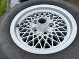 Daimler JAGUAR series 1,2,3 XJS XJ40 15” Lattice Cross Spoke alloy wheel x1 15x6.5J 5x120.65 pcd CBC2469 with Pirelli tyre