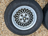 Daimler JAGUAR series 1,2,3 XJS XJ40 15” Lattice Cross Spoke alloy wheels x4 15x6.5J 5x120.65 pcd CBC2469