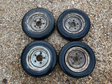 Brian James 12” Steel Trailer wheels & tyres x4 155/70 R12 5 STUD 140MM PCD, NO OFFSET spares or repairs