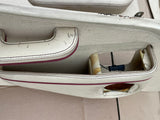 Jaguar XJ40 Daimler 86-92 XJR Leather Door Card set of four Magnolia with Cherry Red Piping