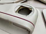 Jaguar XJ40 Daimler 86-92 XJR Leather Door Card set of four Magnolia with Cherry Red Piping