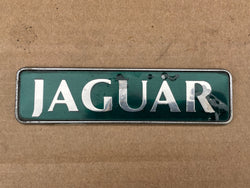 Jaguar X300 (Sovereign spec) boot trunk badge Green back with silver lettering