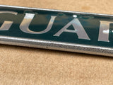 Jaguar X300 (Sovereign spec) boot trunk badge Green back with silver lettering