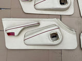 Jaguar XJ40 Daimler 86-92 XJR Leather Door Card set of four Magnolia with Cherry Red Piping
