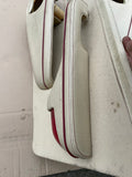 Jaguar XJ40 Daimler 86-92 XJR Leather Door Card set of four Magnolia with Cherry Red Piping