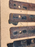Jaguar XJS 3.6 Metal clamp bracket set for Under Bonnet Hood Liner insulation- average rusted condition.