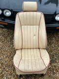 Jaguar SPORT XJR XJ40 Front Seats AEM Magnolia w Cherry Red Piping 88-92