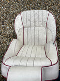 Jaguar SPORT XJR XJ40 Front Seats AEM Magnolia w Cherry Red Piping 88-92