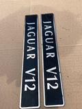 Jaguar XJ12 XJ40 XJ81 XJS X305 6.0 V12 Inlet Manifold engine top enamel plaque badge set