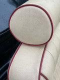Jaguar SPORT XJR XJ40 Front Seats AEM Magnolia w Cherry Red Piping 88-92