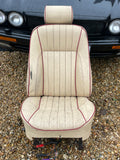 Jaguar SPORT XJR XJ40 Front Seats AEM Magnolia w Cherry Red Piping 88-92